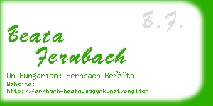 beata fernbach business card